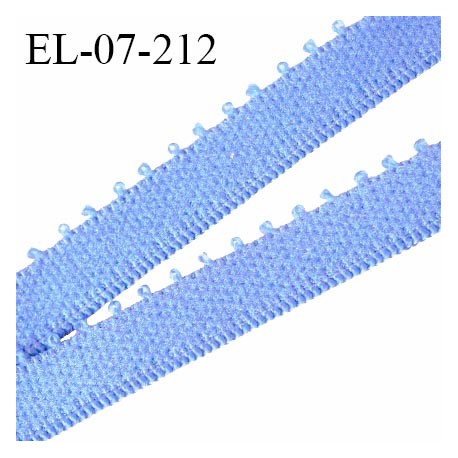 Elastique lingerie 7 mm haut de gamme couleur bleu provence largeur 7 mm allongement +190% prix au mètre