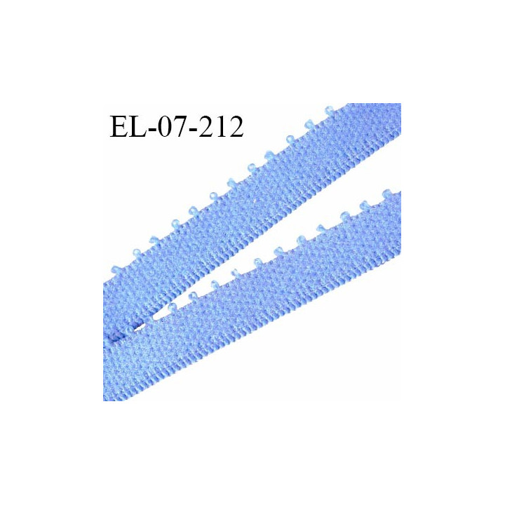 Elastique lingerie 7 mm haut de gamme couleur bleu provence largeur 7 mm  allongement +190% prix au mètre