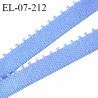 Elastique lingerie 7 mm haut de gamme couleur bleu provence largeur 7 mm  allongement +190% prix au mètre