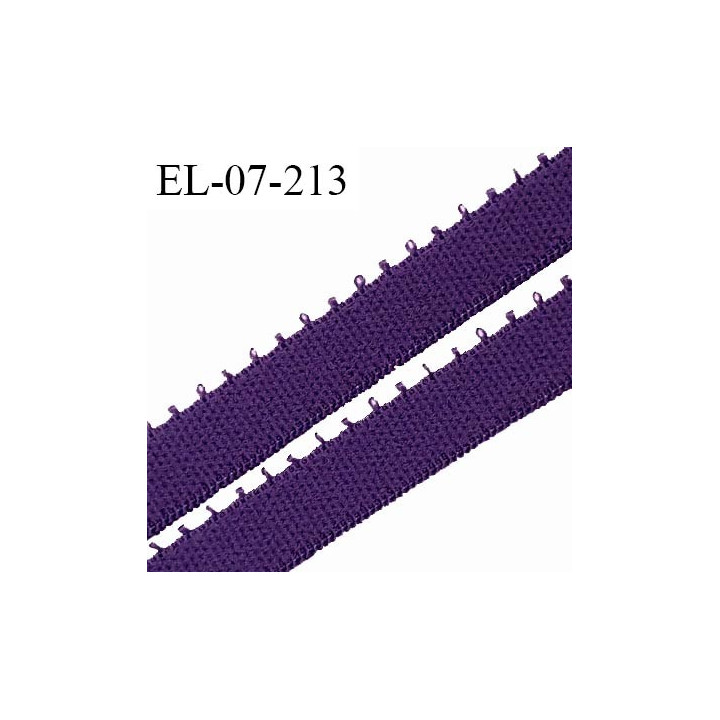 Elastique lingerie 7 mm haut de gamme couleur violet foncé largeur 7 mm allongement +190% prix au mètre