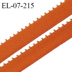 Elastique lingerie 7 mm haut de gamme couleur orange cuivrée largeur 7 mm allongement +190% prix au mètre