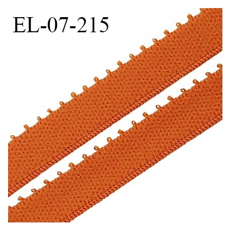 Elastique lingerie 7 mm haut de gamme couleur orange cuivrée largeur 7 mm allongement +190% prix au mètre