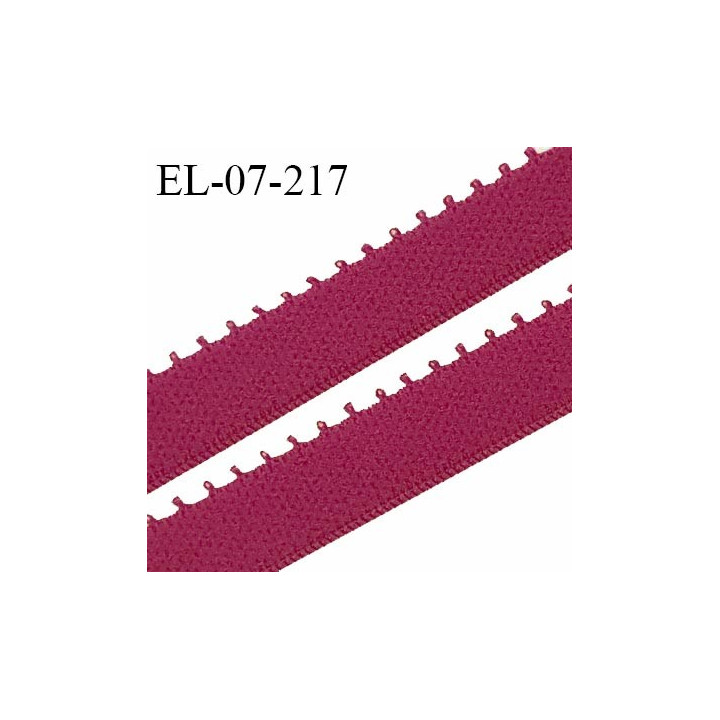 Elastique lingerie 7 mm haut de gamme couleur bordeaux ou grenat largeur 7 mm allongement +190% prix au mètre