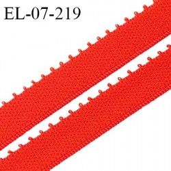 Elastique lingerie 7 mm haut de gamme couleur rouge orangé largeur 7 mm allongement +190% prix au mètre