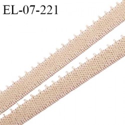 Elastique lingerie 7 mm haut de gamme couleur pralin ou beige rosé largeur 7 mm allongement +190% prix au mètre