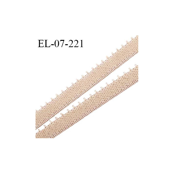 Elastique lingerie 7 mm haut de gamme couleur pralin ou beige rosé largeur 7 mm allongement +190% prix au mètre