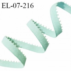 Elastique lingerie 7 mm haut de gamme couleur vert d'eau ou bleu tendre largeur 7 mm allongement +190% prix au mètre