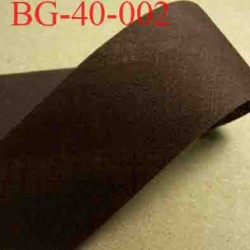 biais ruban galon a plat à plier en coton couleur marron chocolat largeur 4 cm vendue au mètre