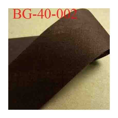 biais ruban galon a plat à plier en coton couleur marron chocolat largeur 4 cm vendue au mètre