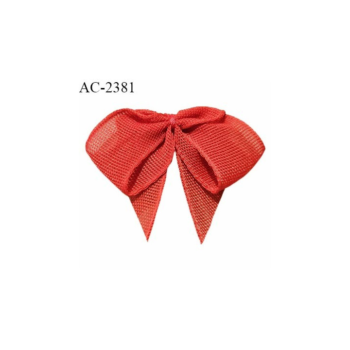 Noeud lingerie 30 mm haut de gamme en mousseline mate couleur rouge orangé largeur 30 mm hauteur 30 mm prix à l'unité