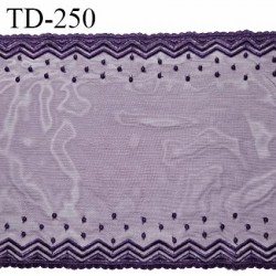 Dentelle broderie 21 cm très haut de gamme extensible largeur 21cm couleur violet très belle prix pour un mètre