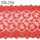 Dentelle broderie 18 cm très haut de gamme non extensible largeur 18 cm couleur rouge orangé très belle prix pour un mètre