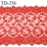 Dentelle broderie 18 cm extensible très haut de gamme largeur 18 cm couleur rouge orangé très belle prix pour un mètre