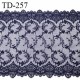 Dentelle broderie 21 cm extensible très haut de gamme largeur 21 cm couleur bleu marine très belle prix pour un mètre