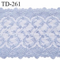 Dentelle broderie 18 cm non extensible très haut de gamme largeur 18 cm couleur bleu ciel ou provence prix pour un mètre