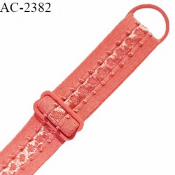 Bretelle lingerie SG 19 mm très haut de gamme avec 1 barrette et 1 anneau couleur orange corail ou papaye prix à la pièce