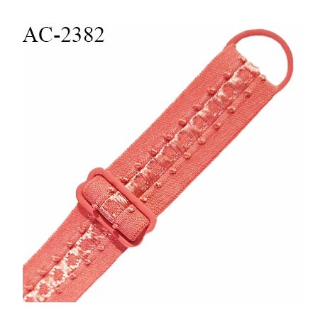 Bretelle lingerie SG 19 mm très haut de gamme avec 1 barrette et 1 anneau couleur orange corail ou papaye prix à la pièce