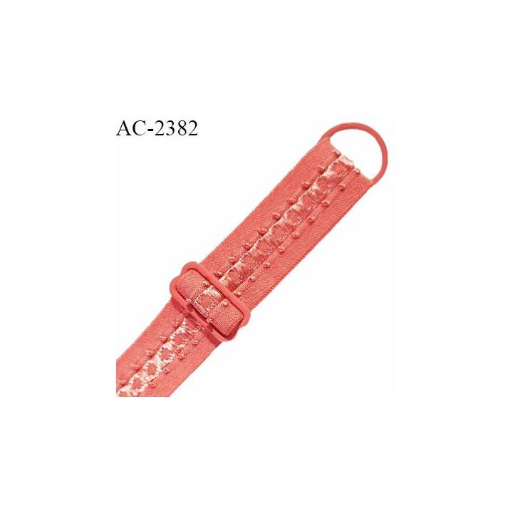 Bretelle lingerie SG 19 mm très haut de gamme avec 1 barrette et 1 anneau couleur orange corail ou papaye prix à la pièce