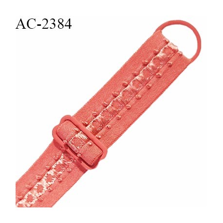 Bretelle lingerie SG 16 mm très haut de gamme avec 1 barrette et 1 anneau couleur orange corail ou papaye prix à la pièce