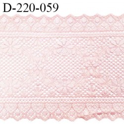 Dentelle 22 cm extensible couleur rose dragée très haut de gamme largeur 22 centimètres très belle prix au mètre