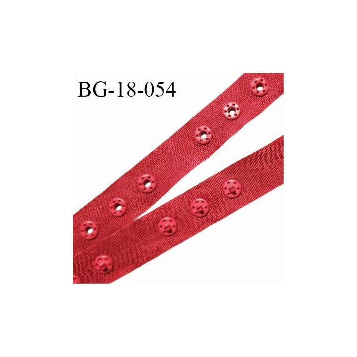 Bande pression agrafe 18 mm synthétique très solide couleur rouge prix au mètre