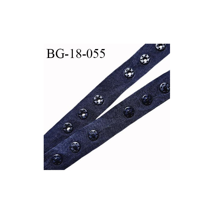 Bande pression agrafe 18 mm synthétique très solide couleur bleu marine prix au mètre
