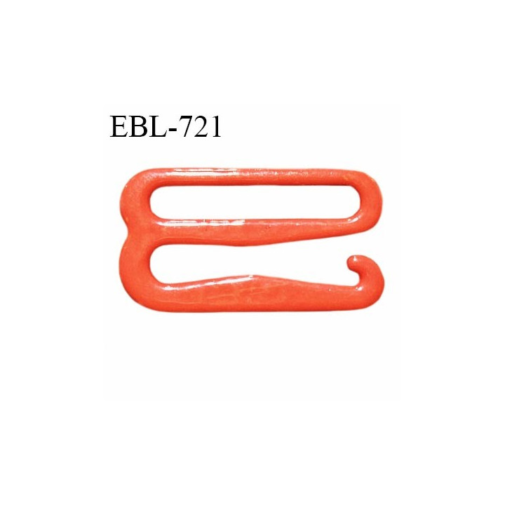 Crochet 15 mm de réglage bretelle soutien gorge en métal laqué couleur orange flamme largeur intérieur 15 mm prix à l'unité