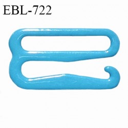 Crochet 15 mm de réglage bretelle soutien gorge en métal laqué couleur bleu turquoise ou lagon prix à l'unité