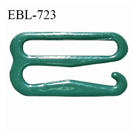Crochet 15 mm de réglage bretelle soutien gorge en métal laqué couleur vert ou lagon largeur intérieur 15 mm prix à l'unité