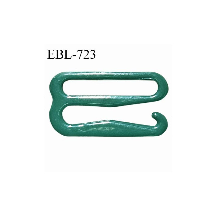Crochet 15 mm de réglage bretelle soutien gorge en métal laqué couleur vert ou lagon largeur intérieur 15 mm prix à l'unité