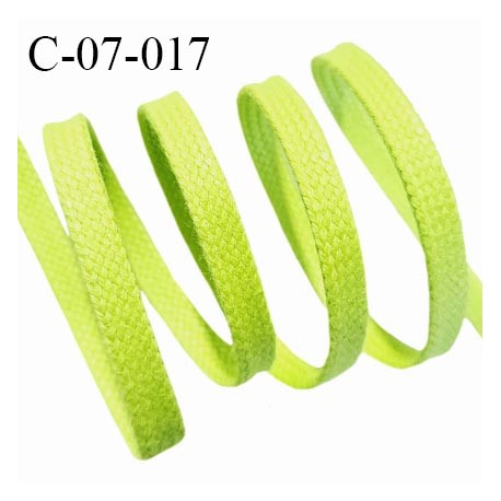 Cordon galon lacet tube largeur 6 mm couleur vert pomme prix au mètre