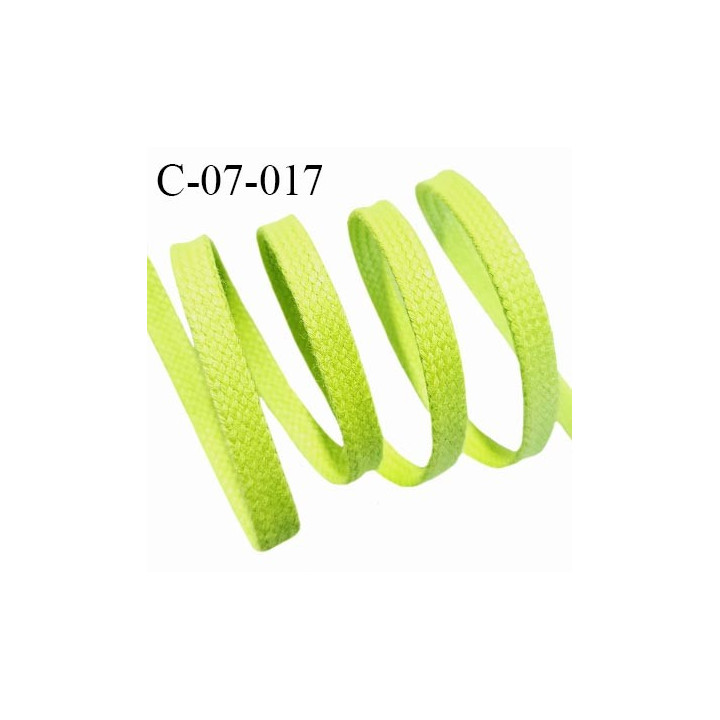 Cordon galon lacet tube largeur 6 mm couleur vert pomme prix au mètre