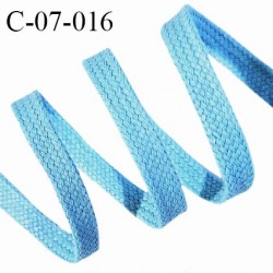 Cordon galon lacet tube largeur 7 mm couleur bleu turquoise prix au mètre