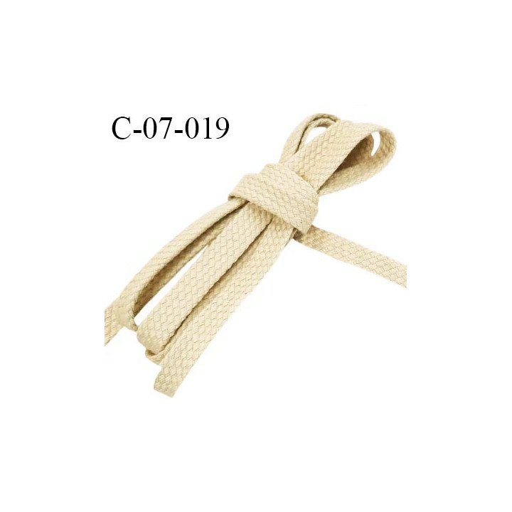 Cordon galon lacet tube largeur 7 mm couleur beige prix au mètre