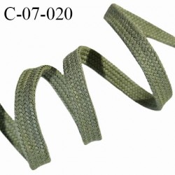 Cordon galon lacet tube largeur 6 mm couleur vert kaki prix au mètre