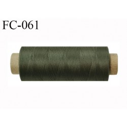 bobine de fil mousse polyester texturé fil n° 165 couleur vert kaki longueur 500 mètres bobiné en France