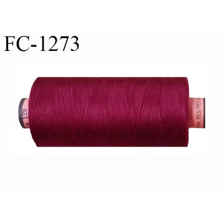 Bobine 1000 m fil Polyester n° 120 couleur bordeaux ou bourgogne longueur 1000 mètres grande marque