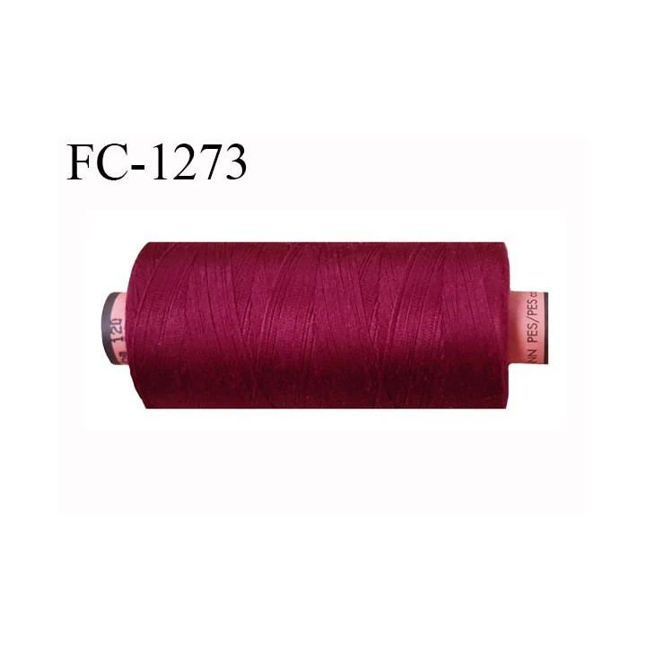 Bobine 1000 m fil Polyester n° 120 couleur bordeaux ou bourgogne longueur 1000 mètres grande marque