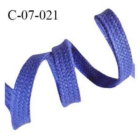 Cordon galon lacet tube largeur 7 mm couleur bleu prix au mètre