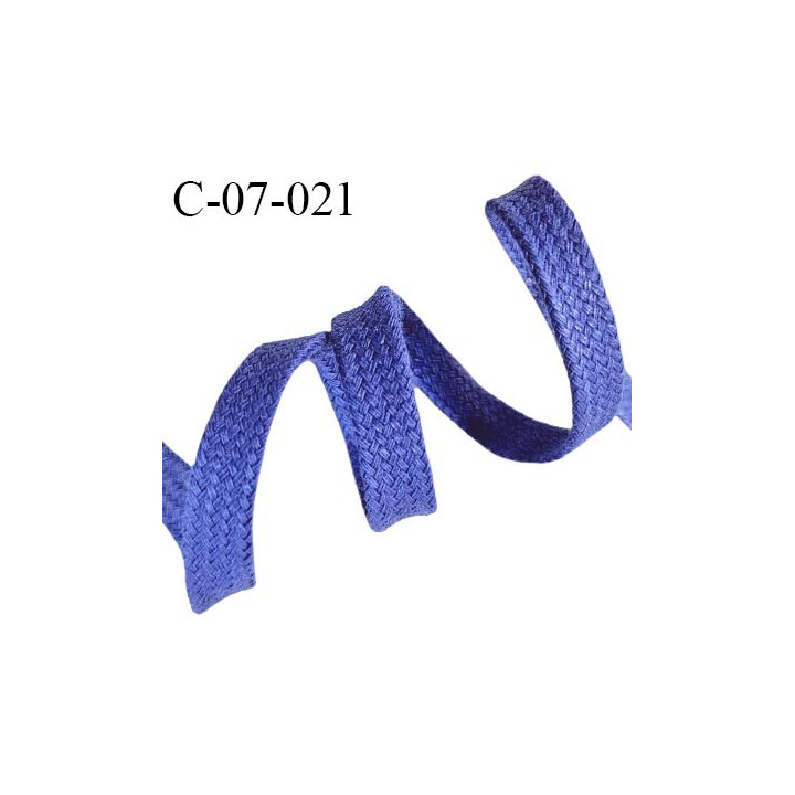 Cordon galon lacet tube largeur 7 mm couleur bleu prix au mètre