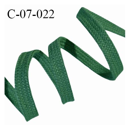 Cordon galon lacet tube largeur 7 mm couleur vert sapin prix au mètre