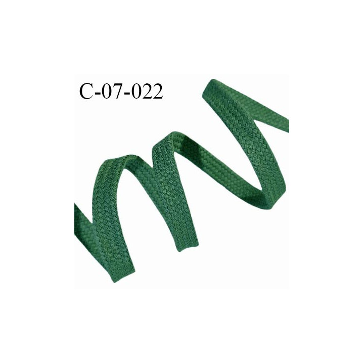 Cordon galon lacet tube largeur 7 mm couleur vert sapin prix au mètre