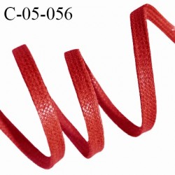Cordon plat effet ciré 5 mm très solide couleur rouge prix au mètre