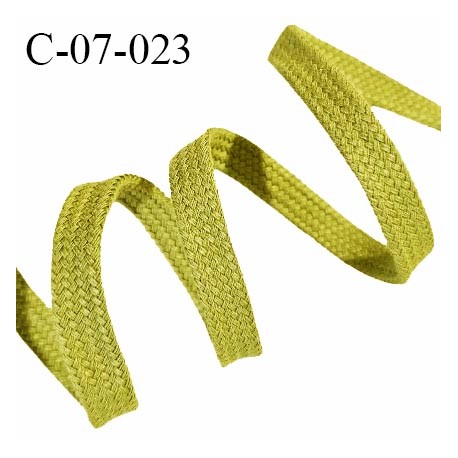 Cordon galon lacet tube largeur 7 mm couleur vert anis prix au mètre