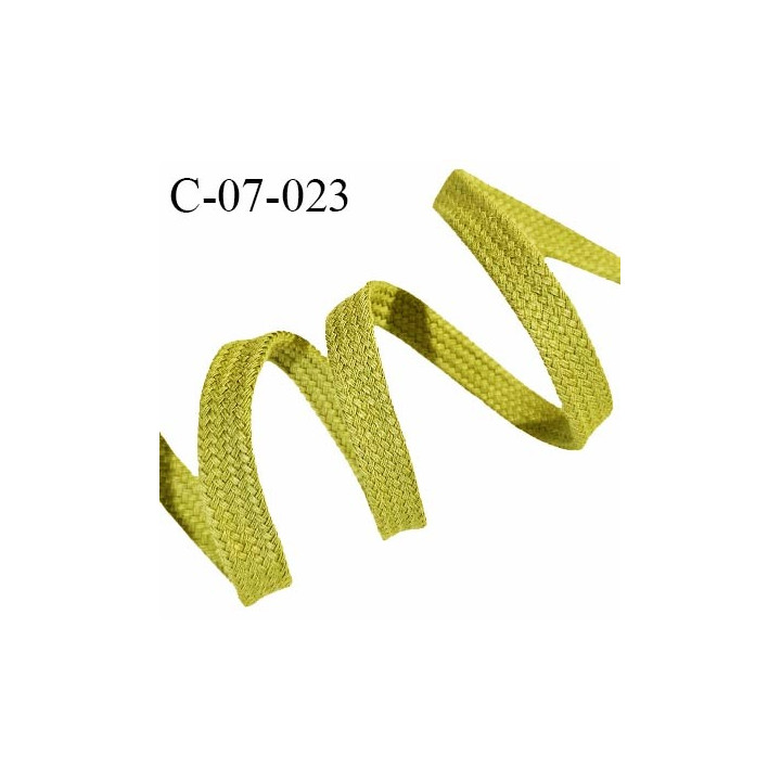 Cordon galon lacet tube largeur 7 mm couleur vert anis prix au mètre