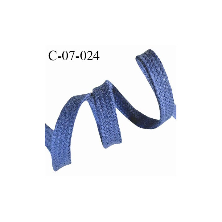 Cordon galon lacet tube largeur 7 mm couleur bleu prix au mètre