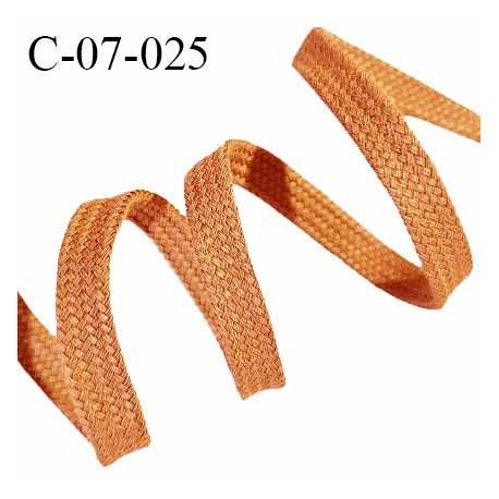 Cordon galon lacet tube largeur 7 mm couleur orange prix au mètre