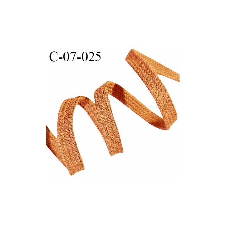 Cordon galon lacet tube largeur 7 mm couleur orange prix au mètre