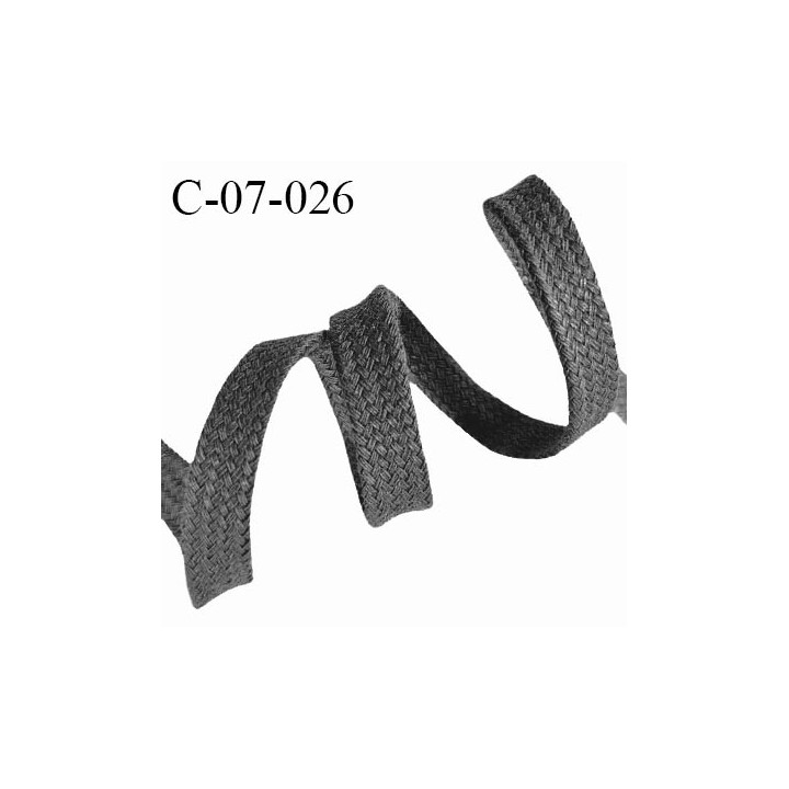 Cordon galon lacet tube largeur 7 mm couleur gris foncé prix au mètre