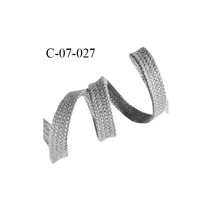 Cordon galon lacet tube largeur 7 mm couleur gris clair prix au mètre